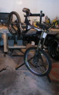 Mountain bike on repair stand